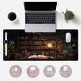 thumbnail image 2 of Desk Mat Forest Library Book Mouse Pad Big Vintage Aesthetic Desk Pad Flower Plant Black Extended Mouse Pad Large Gaming Mousepad XXL Keyboard Mouse Mat Desktop Mat Women Office Desk 31.5 X 11.8 in, 2 of 6