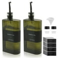 thumbnail image 6 of FUYGRCJ 2PCS Olive Oil Dispenser Bottle, UV-Protected Dark Glass Bottle, 500ml Large Capacity Oil and Vinegar Dispenser Set, Soy Sauce Dispenser, Coffee Syrup Bottles with Silicone Funnel and Label, 6 of 11