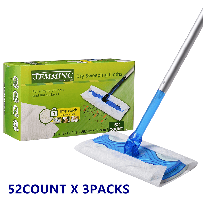 Sweeper Dry Mop Pad Refills for Floor Mopping and Cleaning 100 Count，DRY WIPES 
