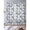 thumbnail image 3 of Country Flowers Sheer Curtains 96 Inch Length 2 Panels Set, Gray Retro Pastoral Botanical Floral Voile Window Treatment Semi Sheer Long Curtains Drapes for Bedroom/Living Room/Kitchen 52"x96"x2, 3 of 7