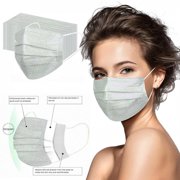 ICQOVD 50Pc Disposable Face Masks Adult Glitter Mouth Nose Protection Breathable 3-Layer