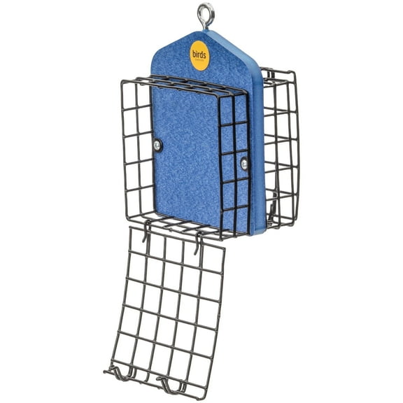 Birds Choice 8" Recycled Plastic 2-Cage Suet Feeder, Deep Blue