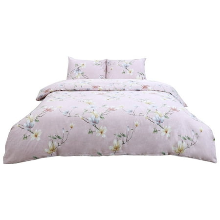 90 X 90 Duvet Cover Pillowcase Reversible Bed Set Queen Floral