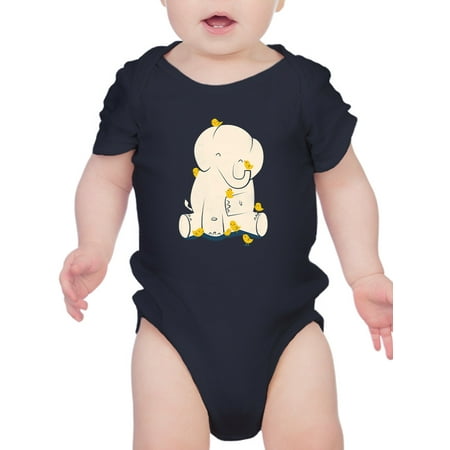 

Image Conscious Elephant With Birds Bodysuit Infant -Jay Fleck Designs Unisex 24 Months
