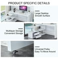 thumbnail image 4 of Sumdeal White Minimalist Corner Bookshelf and Office Desk with Integrated Computer Desk, Writing Table, and Simple Design for Small Home, 4 of 9