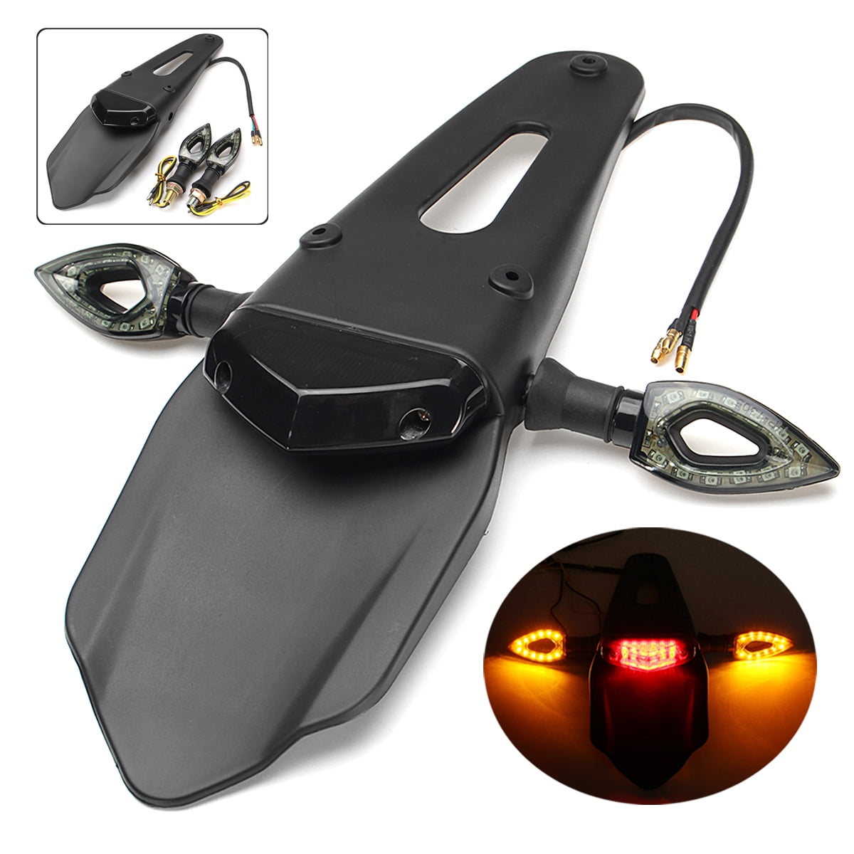 Universal Motorcycle LED Rear Fender Brake Tail Light Turn Signal Lamp Off-road 