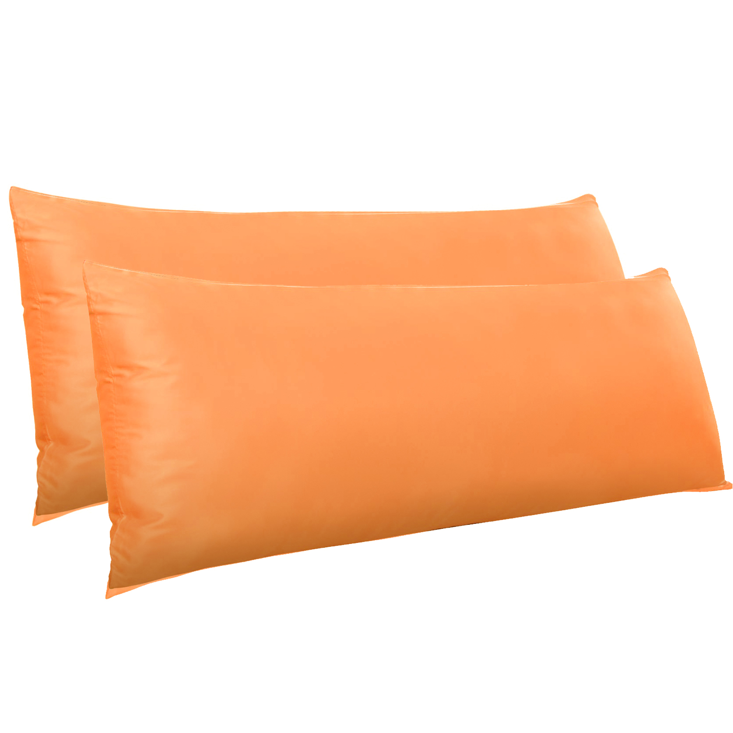 NTBAY 2 Pack Silky Satin Long Body Pillowcase with Zipper Closure