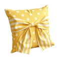 thumbnail image 4 of 18x18 Inch Farmhouse Yellow Bow Throw Pillow Cover,White Stripe Pillow Set of 2 Cover with Polka Dot Bow Knot,Decorative Throw Pillow Case for Living Room Couch Bedroom Office.C #2pc, 4 of 9