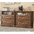 thumbnail image 4 of 2 Drawer File Cabinet, Farmhouse Filing Cabinet for Home Office Fits Letter, Legal, A4 Size, Wood Lateral File Cabinet with Printer Stand, Storage Shelf, Brown, 4 of 7