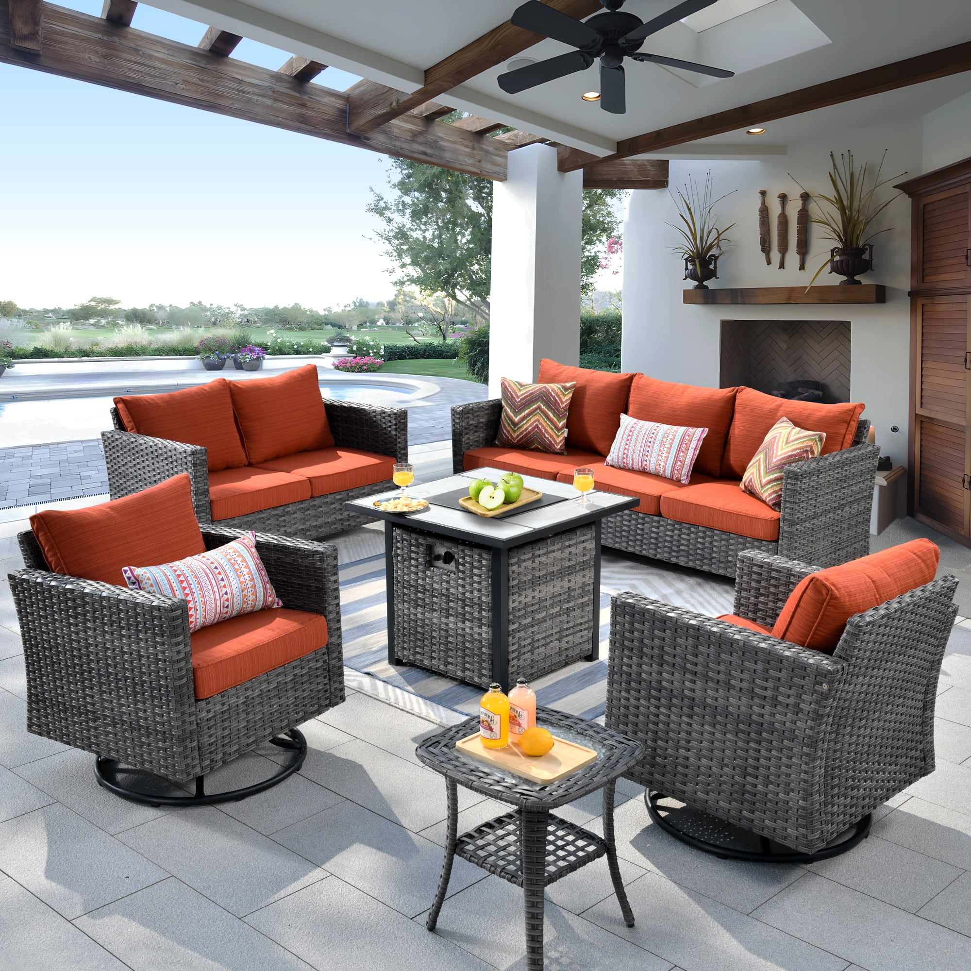 Orange patio set hotsell