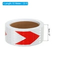 thumbnail image 2 of Uxcell Reflective Tape, 2" x 33 FT Arrow Waterproof Adhesive Safety Tape, White Red, 2 of 6