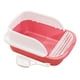 thumbnail image 5 of Caja de arena para gatos con pala, caja de arena alta desmontable con marco para gatitos Rosa Medio, 5 of 9