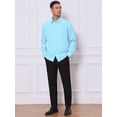 thumbnail image 5 of DARING DIVA Men's Plaid Collar Long Sleeve Button Down Business Dress Shirt Light Blue L, 5 of 7