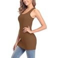 thumbnail image 1 of Women's Long Camisole Shelf Bra Solid Racerback Tank Top Undershirt, 1 of 8