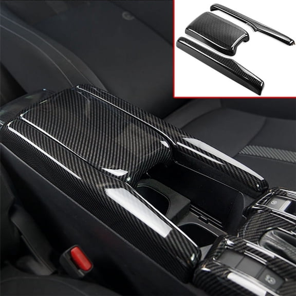 Zyutaosan Abs Carbon Fiber Look Interior Central Armrest Box Panel For Honda Civic 2016-2020