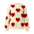 thumbnail image 4 of 2DXuixsh Chandail à Capuche pour Femmes, Chandail d'Hiver en Peluche Imprimée, Manches Longues, Col Rond, Confortable, Rouge Taille m, 4 of 5