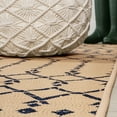 thumbnail image 4 of JONATHAN Y SANTA MONICA 5' Round Area Rug, Ourika Moroccan Geometric Textured Weave - Beige/Navy, SMB108H-5R, 4 of 7
