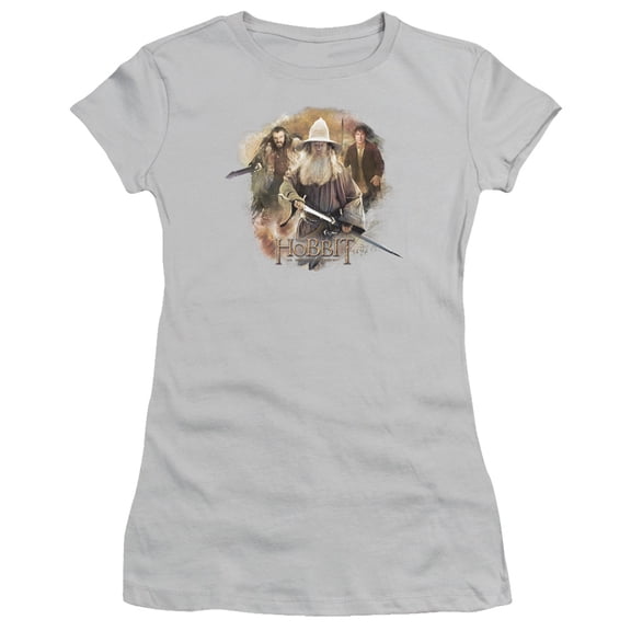 The Hobbit Trinity Of Blades S/S Junior Women's T-Shirt Sheer Silver