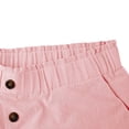 thumbnail image 6 of Juslio Womens Shorts Linen Button Sporty, Casual Breathable Comfort Waist Pink Shorts, 6 of 9