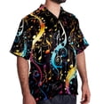 thumbnail image 2 of Note Men's Short Sleeve Button Down Hawaiian Beach Printed Casual Shirts, 2 of 6