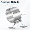 thumbnail image 4 of 2pcs Exhaust Clamp 5.3" Stainless Steel Lap Joint Band Clamp Exhaust Pipes Connection with M10 Screws for Car Muffler Elbow Pipes, 4 of 7