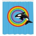 thumbnail image 3 of Ambesonne Animal Shower Curtain, Rainbow Round and Whale, 69"Wx84"L, Multicolor, 3 of 3