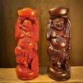 thumbnail image 2 of Rosewood carved Maitreya Buddha with ingot base, ebony solid wood large-bellied Maitreya Buddha home decoration, opening gift., 2 of 4