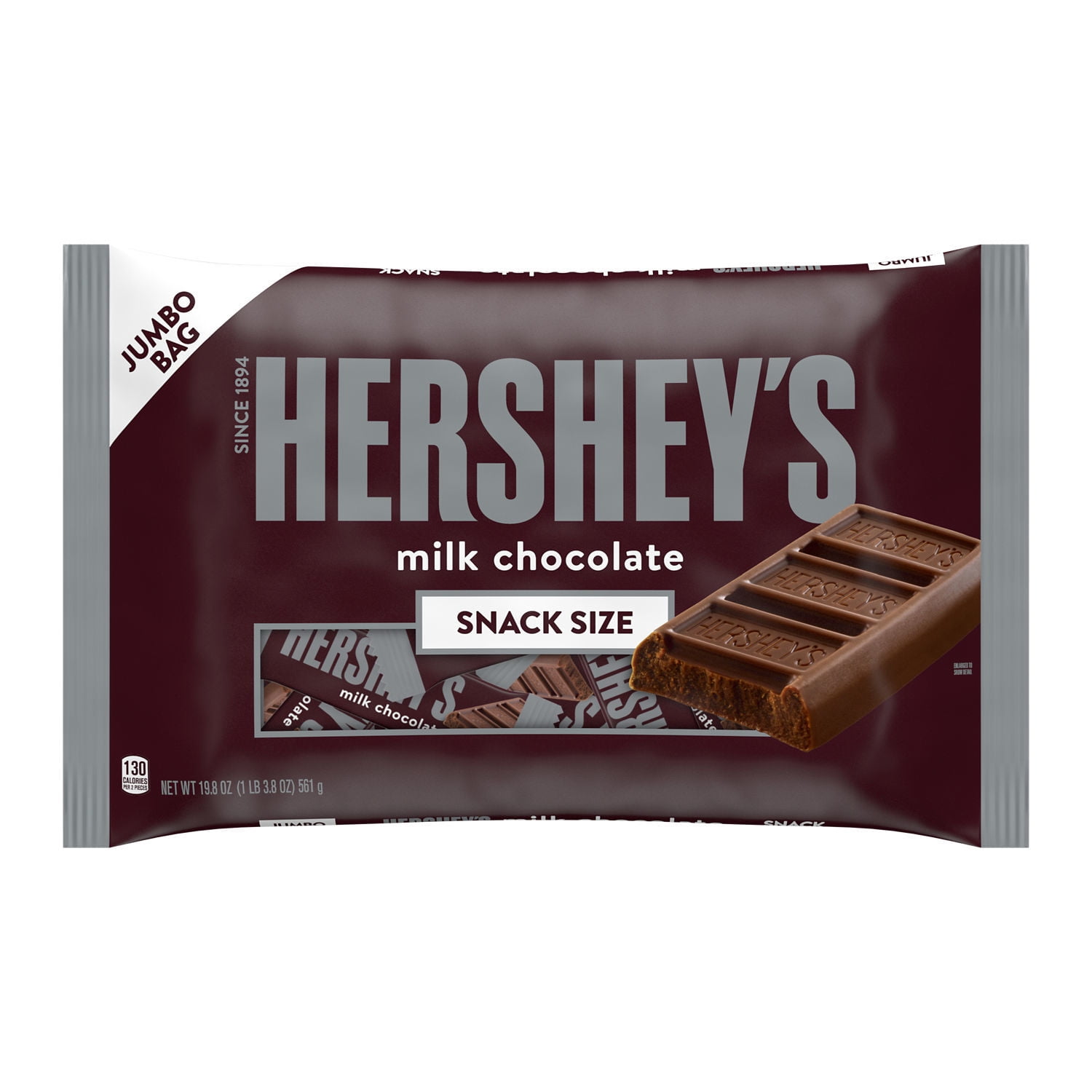 HERSHEY'S Milk Chocolate Snack Size, Easter Candy Bars Jumbo Bag, 19.8 oz
