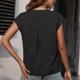 thumbnail image 5 of Blusa informal sólida de manga corta con cuello en V de verano para mujer a la moda Fridja  ghk4407, 5 of 6