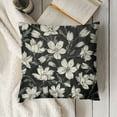 thumbnail image 3 of YINGXI Black Floral Block Print , Vintage Cottage Style black Cream Decorative Throw Pillow Cases Outdoor Cushion Covers Rustic Farmhouse Decoration Sofa Couch Bed Decor 24x24in, 3 of 5