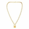 thumbnail image 1 of ZheElen Lock Pendant Chain Necklace Fashionable And Simple Lock Shape Pendant Lock Shape Pendant Necklace Glod 1Set, 1 of 6