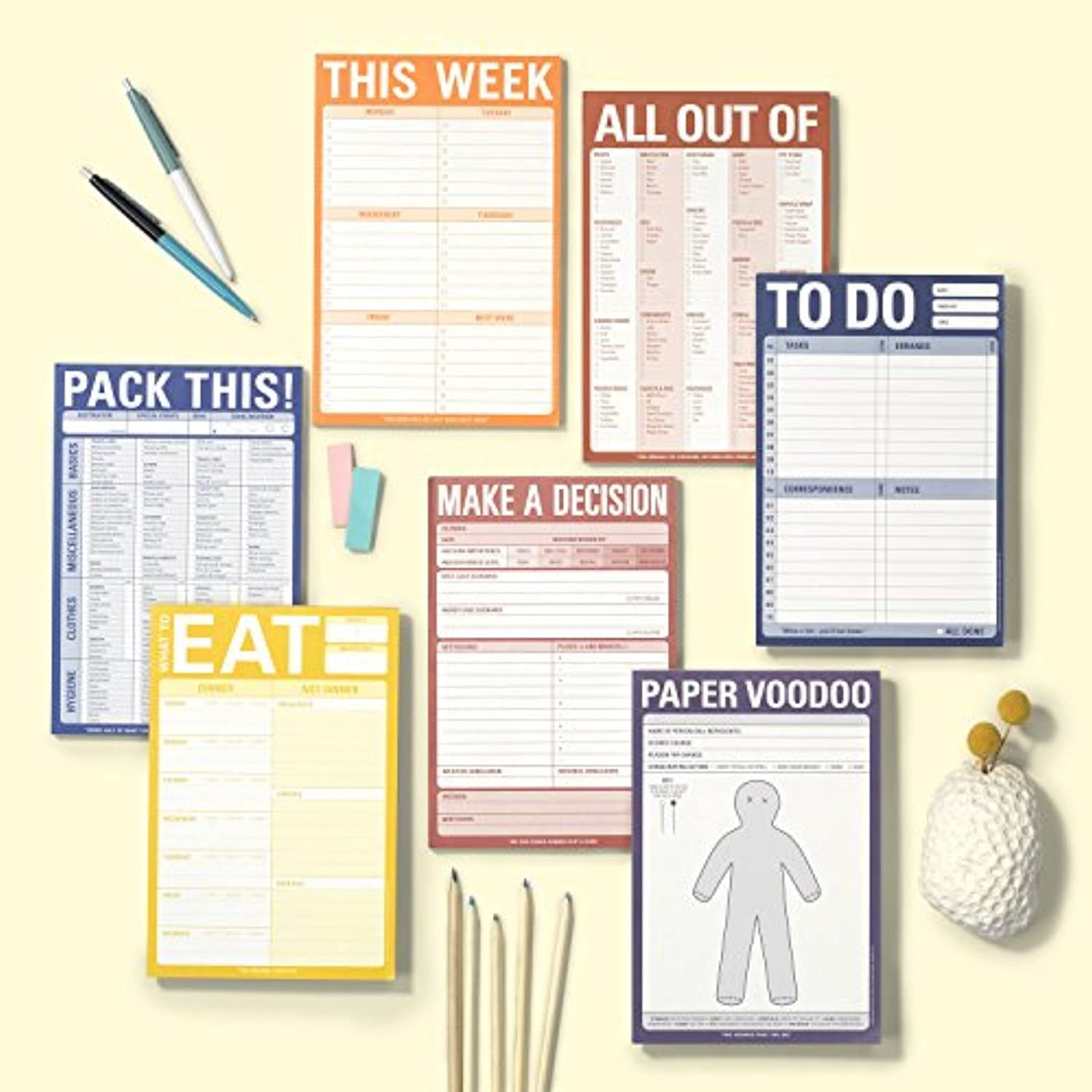 Knock Knock All Out Of Pad Grocery List Note Pad, 6 x 9-inches (Red)