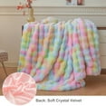 thumbnail image 3 of LIFEREVO Fluffy Faux Rabbit Fur Bubble Throw, Rainbow Plush Shaggy Blanket for Couch Sofa Chair, Soft Tie Dye Furry Blanket Adults Kids Girls, Fuzzy Throw for Bedroom Living Room, 50x60, Rainbow, 3 of 7