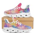 thumbnail image 1 of Zapatillas de deporte para mujer con cordones, diseño de estrella en degradado rosa, mandala bohemio con estampado múltiple, zapatillas de malla para correr para mujer, 1 of 6