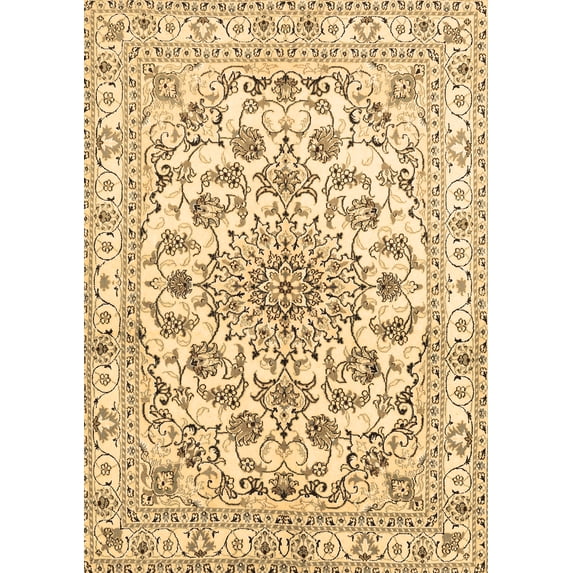 Ahgly Company Machine Washable Indoor Rectangle Persian Brown Traditional Area Rugs, 4' x 6'