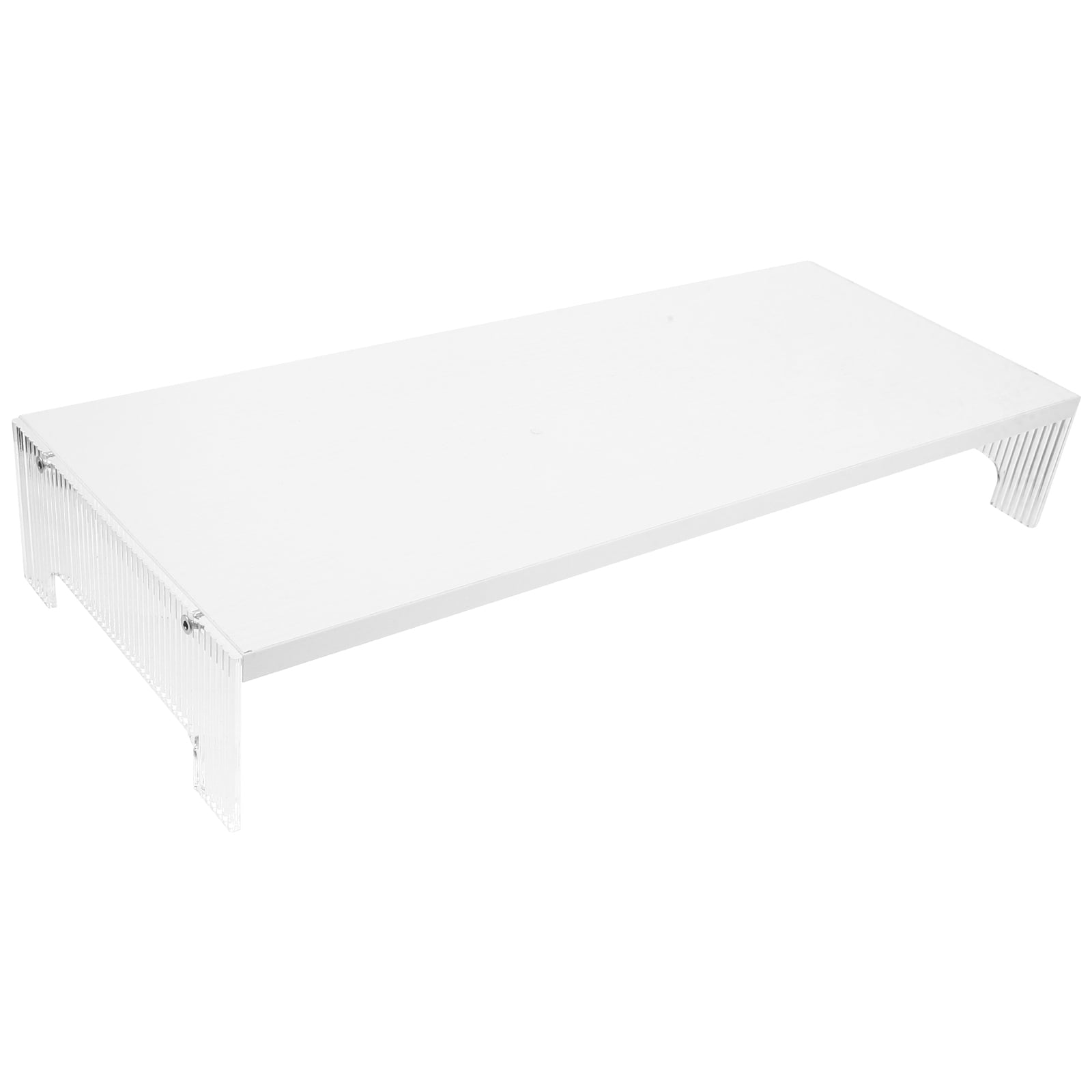 Tineasur Portable White Acrylic Monitor Riser Stand Desktop Shelf for Computer Screen Elevation