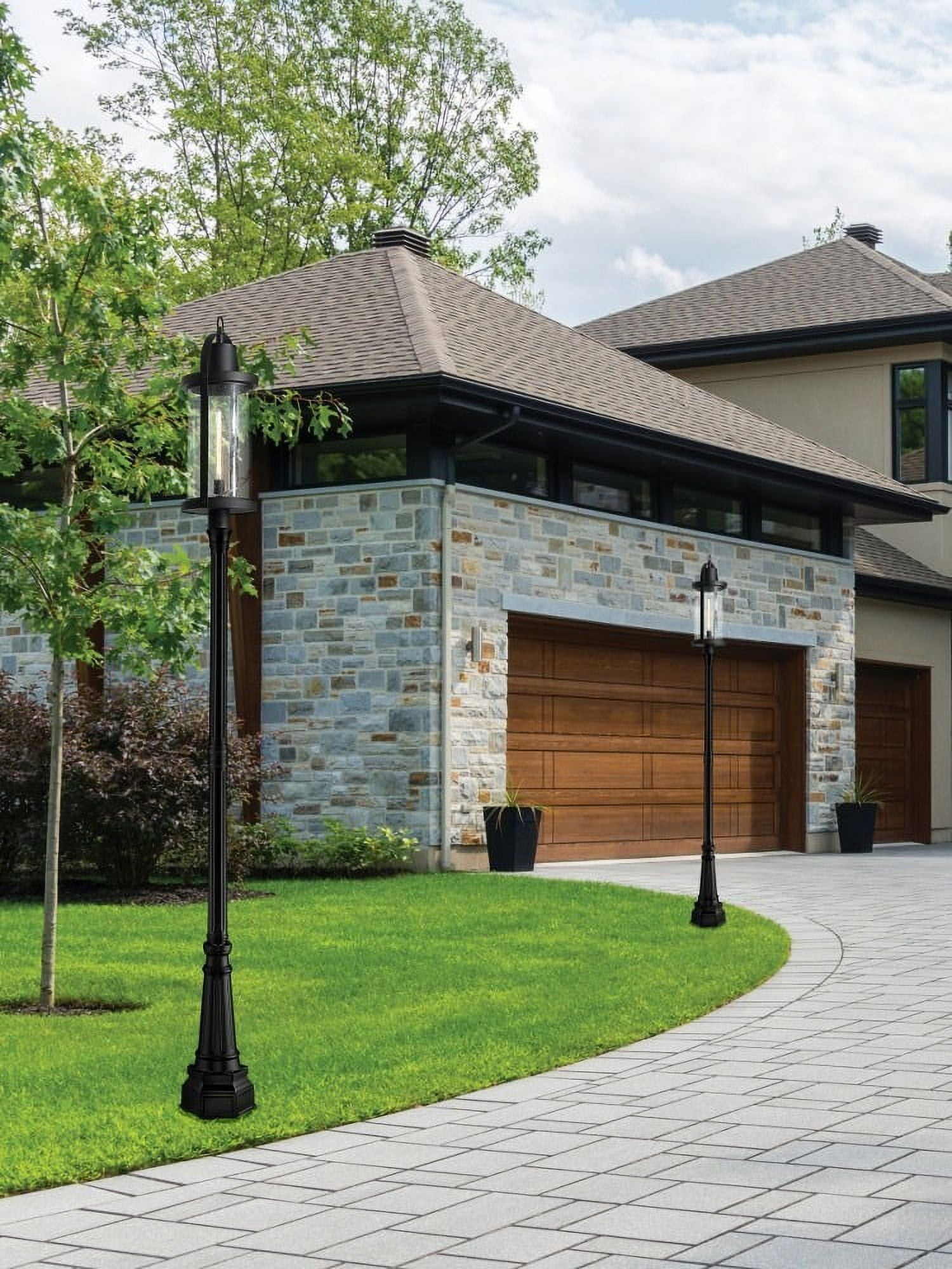 Z Lite 569PHXL-564P-BK 113 in. Roundhouse 1 Light Black Outdoor Post Mounted Fixture
