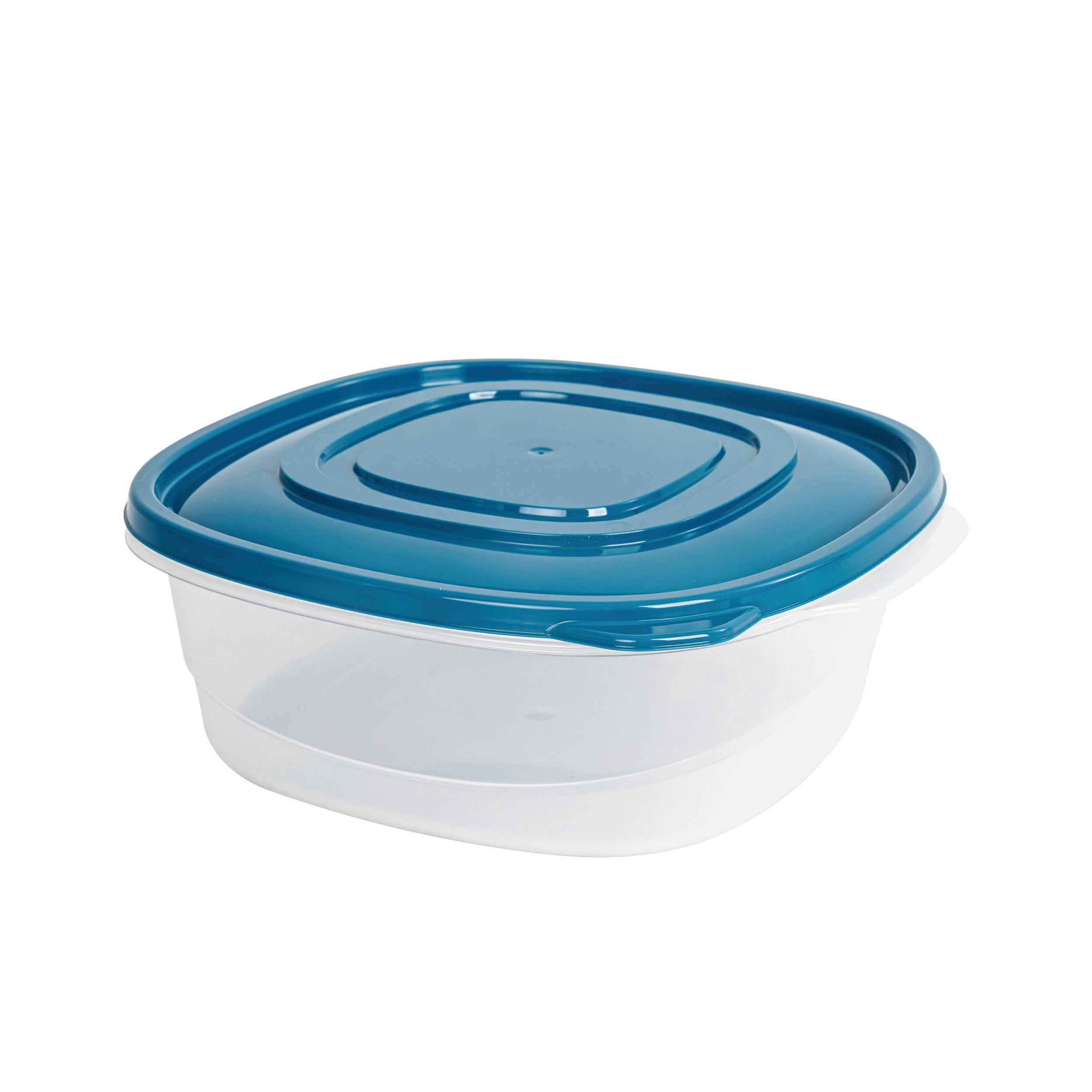 (4 pack) Mainstays Semi Durable Square 11.7cup Plastic Food Storage Container 3 Pack, Made for Family Meals, Party Size Dips, and Easy Serving and Storing