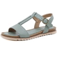 thumbnail image 2 of Casual Flat Sandals Women Summer Retro Woven Buckle Solid Color Slippers Outdoor Anti-slip Light Shoes Sandalia Plana Mujer, 2 of 8