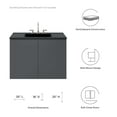 thumbnail image 6 of Modway Bryn 36" Wall-Mount Bathroom Vanity (Sink Basin Not Included) in Gray, 6 of 9