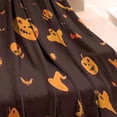 thumbnail image 3 of Orange Halloween Spooky Elements Blanket,Comfortable Soft Flannel Throw Blanket,All Season,Warm Lightweight Blankets for Sofa Bed Couch Living Room Chair,60"x80", 3 of 4