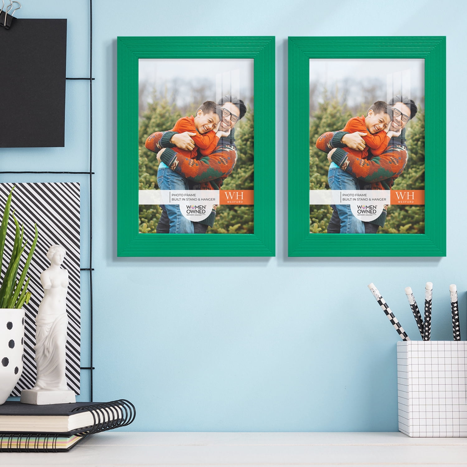 Grooved 5 in. x 7 in. Green Picture Frame (Set of 2)