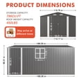 thumbnail image 5 of Vigo huseeo 10x14FT Metal Outdoor Storage Shed with Front and Side Doors, Garden Shed for Backyard (Gray), 5 of 10