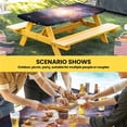 thumbnail image 6 of Universe Explosion Table Cloths for 6 Foot Rectangle Tables, Modern Abstract Galaxy Universe Patio Waterproof Elastic Fitted Tablecloths, Washable Rectangular Table Cover for Camping, 6 of 8