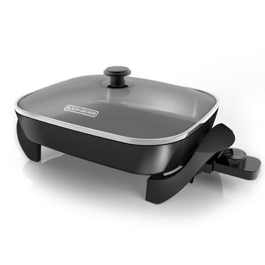 BLACK DECKER Electric Skillet, 12”x15”, Deep Dish, Nonstick Surface, Black, SK1215BC