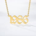 thumbnail image 3 of Collar de acero inoxidable con colgante de año de nacimiento 1985 para mujer y hombre, gargantilla con fecha y número, joyería conmemorativa, regalo, 3 of 4