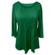 thumbnail image 3 of MHFRRA Top Informal Plisado de Manga Larga y Cuello Redondo para Mujer Verde, 3 of 3