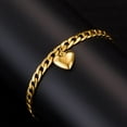 thumbnail image 6 of Anklet For Women 14K Yellow Gold Cuban Link Ankle Bracelets Summer Fashion Leg Chain Beach Foot Jewelry Ancklets, 6 of 7