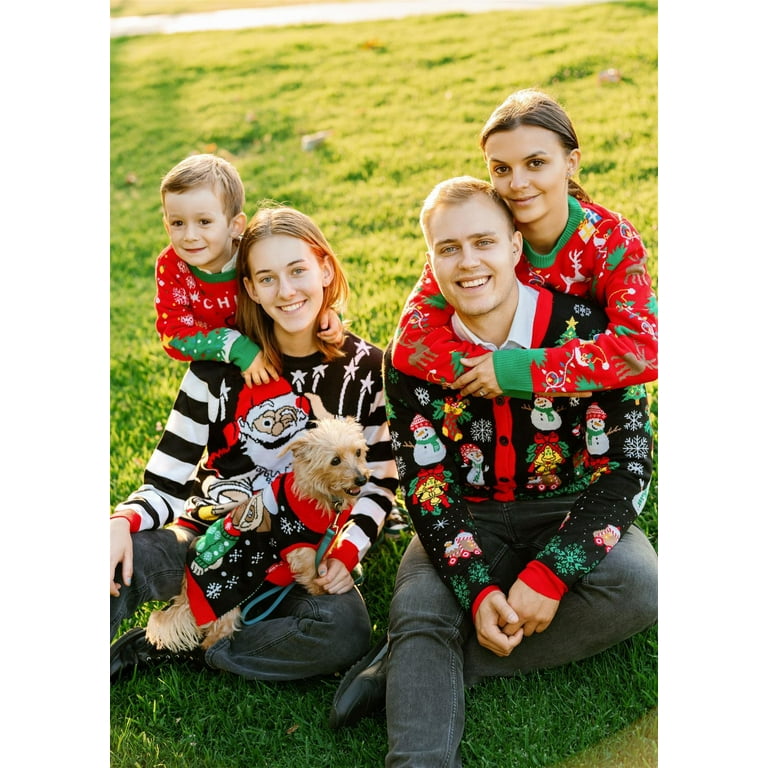 SOCAL LOOK Dog Christmas Sweater Acrylic Ugly Xmas Jumper with Leash Hole Turtleneck Pet Outfit L Walmart