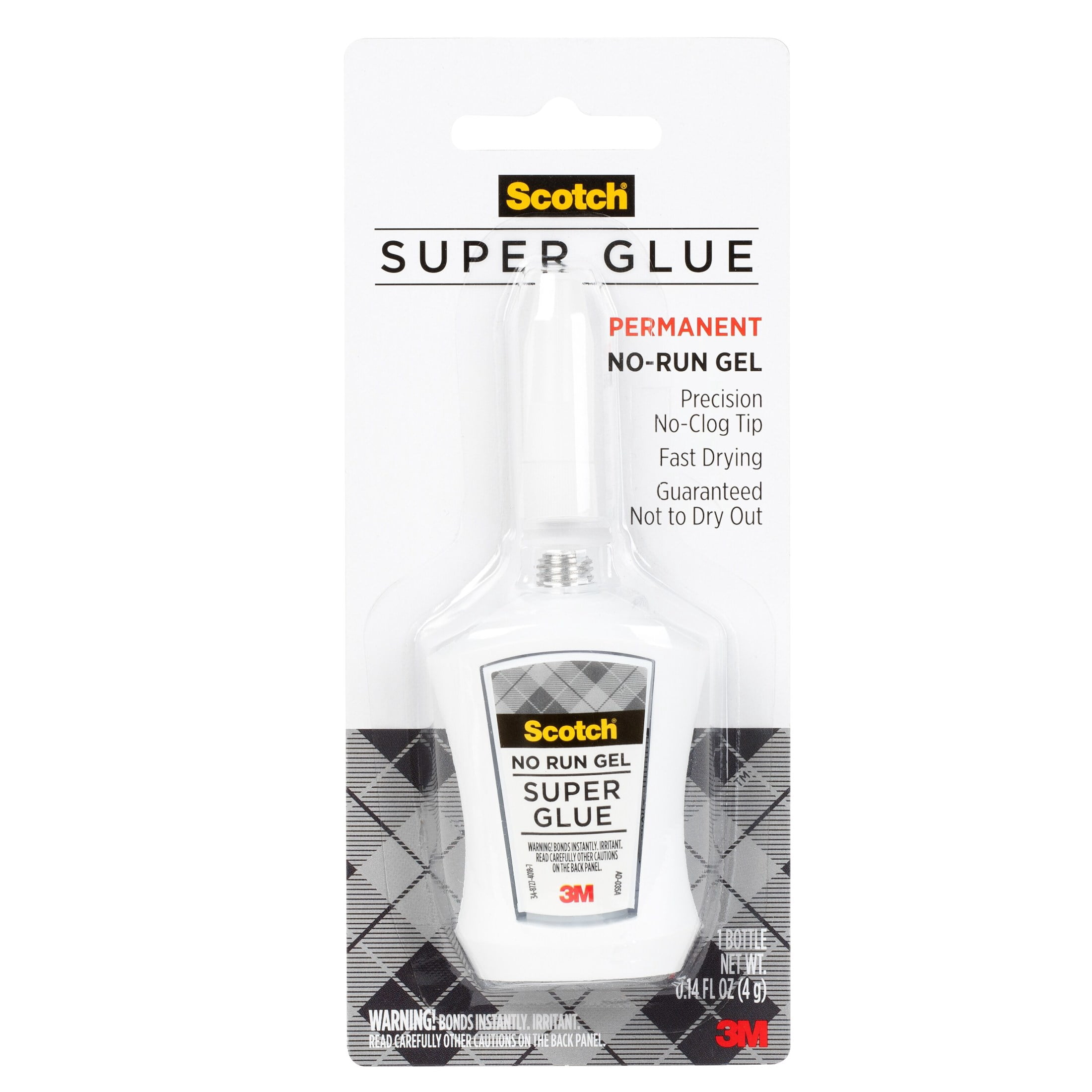 (2 pack) Scotch Create Permanent Super Glue Gel, .14 oz., 1 Bottle